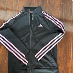 Adidas Black Jacket with Pink Accents